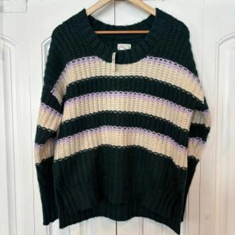 NWT- Offline Dark Green and Cream Striped Sweater